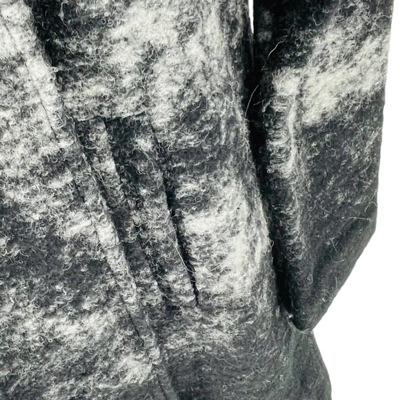 Kenar Womens S Wool Blend Jacket Single Button Asymmetrical Black Gray Mottled - Picture 5 of 8